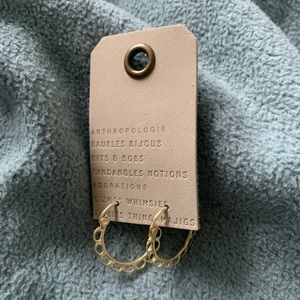 NEW Anthropologie Yellow Gold Floral Hoops